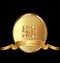 50th golden anniversary birthday seal icon vector
