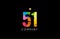 51 number grunge color rainbow numeral digit logo