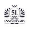 51st Anniversary celebration, luxurious 51 years Anniversary logo design