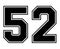 52 Classic Vintage Sport Jersey Number in black number on white background for american football, baseball or basketball