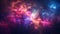 5353X3000 pixel,300DPI,size 17.5 X 10 INC. luminous neon galaxy, with vibrant starbursts, glowing gas clouds