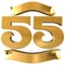 55 3d render anniversary golden sign