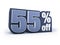 55% off denim styled discount price sign