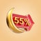 55 percent Ramadan and Eid discount offer sale label badge icon