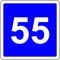 55 suggested speed road sign