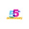 55th Years Anniversary Celebration Icon Vector Logo Design Template.