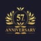 57th Anniversary Design, luxurious golden color 57 years Anniversary logo