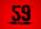 59 years anniversary celebration logotype on red background, 59th birthday logo, 59 number, anniversary year banner, anniversary