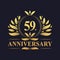 59th Anniversary Design, luxurious golden color 59 years Anniversary logo.