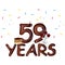 59th years anniversary celebration design card