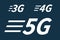 5G 4G 3G vector icon generations mobile wireless internet connection