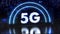 5g cellular network technology symbol. Internet tech background 4k animation