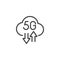 5G cloud computing line icon