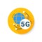 5g connecting flat icon. Color illustration