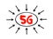 5G - fifth generation of wireless communications text, technology concept with arrows