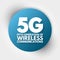 5G - fifth generation of wireless communications text, technology concept background