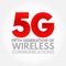 5G - fifth generation of wireless communications text, technology concept background