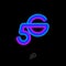5G  gradient logo. Monogram consist of crossing  Number 5 and letter G.