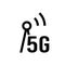 5G icon. Linear symbol of high speed internet. Black simple illustration of tower with signal and sign 5g. Wireless technology.