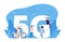 5G internet concept. Flat people characters, online conversations, internet friends searching. 5G network wireless