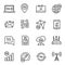 5G Internet connection linear vector icons set