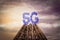 5G letter on top of many ladders together as pyramid. 5G on top concept.