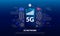 5G mobile network concept, broadband telecommunication wireless internet, Global network high speed innovation connection data