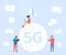 5g network connection concept. People and smart telecommunications, modern telecom technology. Wireless internet, recent