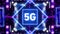 5G Network for internet. Neon interface concept animation