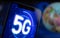 5G network for mobile phone. Global wireless networks, new generation technology background