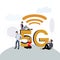 5g network. New modern mobile connect technology