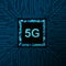 5G network processor illustration. Mobile wireless internet of next generation. Futuristic micro chip