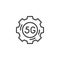 5G network settings line icon