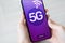 5G New generation fast wireless internet connection.Communication technology concept.