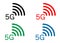 5G new wireless internet wifi connection - set icons 5 g new generation mobile network icon, vector isolated or white background