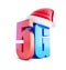 5G sign Santa Hat, 5G cellular high speed data wireless connection