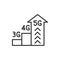 5g signal bar line design. 5g, signal, bar, icon, mobile, wireless, connectivity, internet vector illustrations. 5g