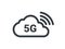 5G symbol cloud. High speed internet icons. 5G signal icons. Vector illustration