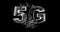 5G symbol with rotateing earth,web tech background.4k, alpha channel