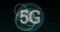 5G text against globe of network of connections