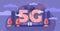 5G vector illustration. Flat tiny person with fast cellular signal concept.