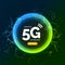 5G wireless internet connection network background. High speed 5g data communication mobile phone concept