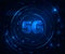 5G wireless internet wifi connection. Fifth innovative generation of the global high speed broadband network. Binary