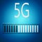 5G word with blue loading bar