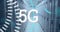 5G written in the middle of a futuristic circles 4k