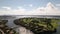 5k aerial panorama Miami Beach view of bay and waterfront homes