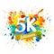 5k followers. Splash paint inscription