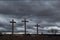 5K Ominous Storm Clouds with Three Christian Crosses Timelapse