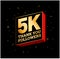 5K thank you followers in golden text. 5000 followers thanks post