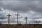 5K Three Christian Crosses With Storm Clouds Timelapse